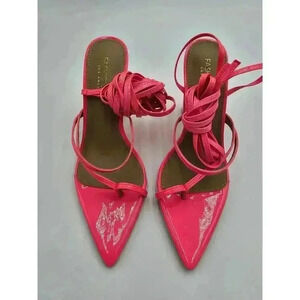 Fashion Nova Women's Size 7.5 Hot Pink Tie-Up Strappy Heels